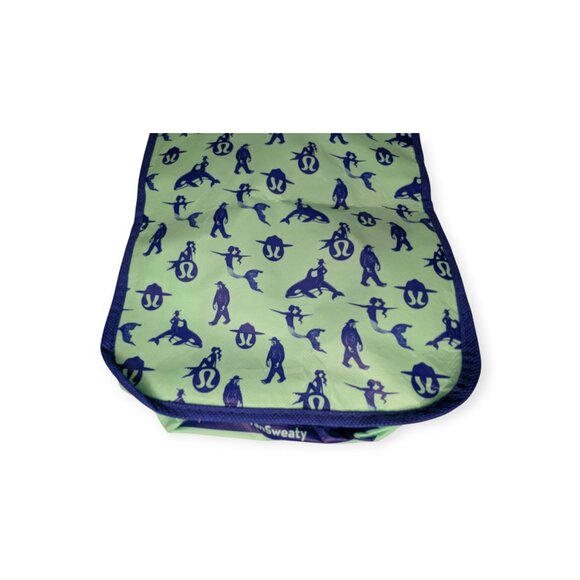 Lululemon Blue and Green Mermaid Whales Graphic Tote 12" x 9" - Picture 2 of 8
